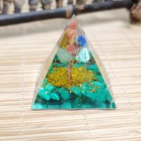 Synthetic Resin Pyramid Decoration, with Lapis Lazuli & Malachite, for home and office 