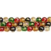 Perles de verre mixte, Rond, poli, DIY & normes différentes pour le choix, multicolore, Vendu par brin