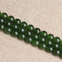 Jaspis Stein Perlen, rund, poliert, DIY & verschiedene Größen vorhanden, grün, verkauft von Strang