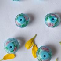 Inner Flower Lampwork Beads, plated, fashion jewelry & DIY, blue 