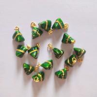 Zinc Alloy Enamel Pendants, plated, fashion jewelry & DIY, green 