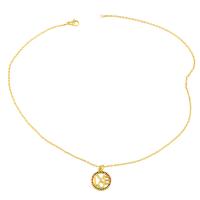 Cubic Zircon Micro Pave Brass Necklace, Round, gold color plated, fashion jewelry & for woman, nickel, lead & cadmium free Approx 45 cm 