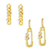 Brass Drop Earring, irregular, gold color plated, fashion jewelry & for woman, nickel, lead & cadmium free 