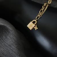 Titan Edelstahl Armband / Armreif, Titanstahl, Türschloss, goldfarben plattiert, Modeschmuck, 8x13mm, Länge:ca. 24 cm, verkauft von Strang