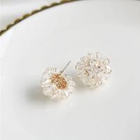 Crystal Jewelry Earring, with Brass, Flower, gold color plated, nickel, lead & cadmium free 
