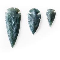 Green Agate Pendant, arrowhead green 