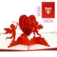 Greeting Card, Paper, plated, 3D effect, red 
