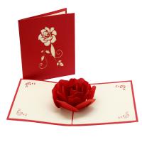 Greeting Card, Paper, plated, 3D effect & hollow, red 