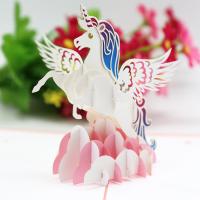 Greeting Card, Paper, Unicorn, plated, 3D effect & hollow 