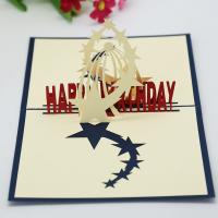 Greeting Card, Paper, plated, 3D effect & hollow, blue 