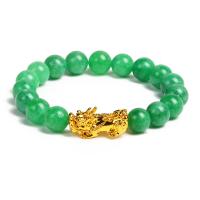 Jade Bracelets, Green Jade, with Zinc Alloy, plated, fashion jewelry 170mm 