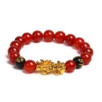 Bracelets Agate en rouge, agate rouge, avec alliage de zinc, Placage, bijoux de mode & styles différents pour le choix, plus de couleurs à choisir Vendu par brin