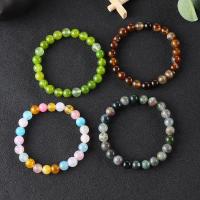 Gemstone Bracelets, Indian Agate, plated, fashion jewelry multi-colored, 170mm 