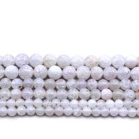 Natürliche Crackle Achat Perlen, Weißer Achat, rund, verkauft von Strang