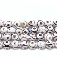 Natürliche Tibetan Achat Dzi Perlen, rund, 10x10mm, verkauft von Strang