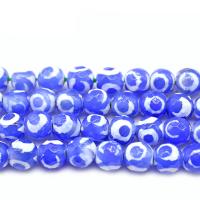 Natürliche Tibetan Achat Dzi Perlen, rund, 8x8mm, verkauft von Strang