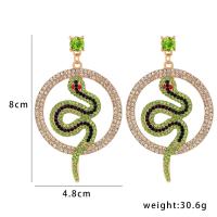 Zinc Alloy Rhinestone Drop Earring, plated, for woman & with rhinestone & hollow 