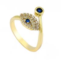 Латунное кольцо с стразами, Латунь, плакирован золотом, Женский & со стразами, 17mm, продается PC