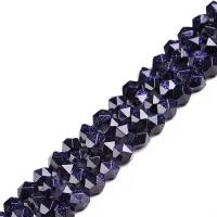 Blue Goldstone Beads, Blue Sandstone, irregular, polished, DIY & faceted, blue 