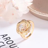 Brass Finger Ring, plated, fashion jewelry & rotatable & for woman 