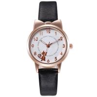 Women Wrist Watch, Stainless Steel, with PU Leather & Glass, Chinese movement, plated, fashion jewelry & for woman 