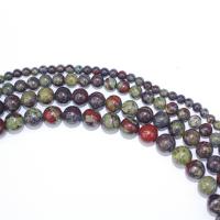 Drachenblut-Jaspis Perlen, Dragon+Blut+Stein, rund, verkauft von Strang