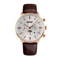 Men Wrist Watch, Zinc Alloy, with PU Leather & Glass & Stainless Steel, Chinese movement, gold color plated, Life water resistant & for man 