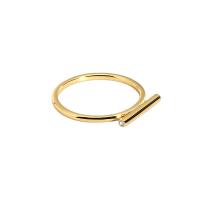 Anillo de dedo de latón, metal, diverso tamaño para la opción & para mujer, dorado, 16.5mm, Vendido por UD