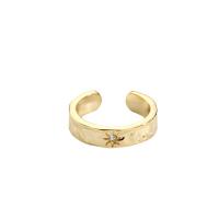 Brass Cuff Finger Ring, plated, Adjustable & for woman & with rhinestone 5.1mm 