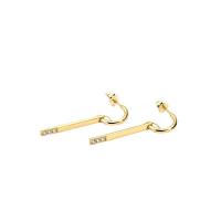 Cubic Zirconia Micro Pave Brass Earring, gold color plated, micro pave cubic zirconia & for woman 