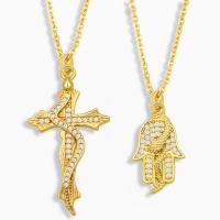 Rhinestone Brass Necklace, fashion jewelry & with rhinestone 