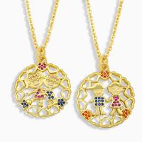 Cubic Zircon Micro Pave Brass Necklace, fashion jewelry & micro pave cubic zirconia 