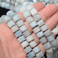 Aquamarin Perlen, Zylinder, DIY & satiniert, hellblau, 8x10mm, verkauft von Strang