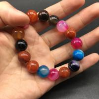 Rainbow Agate Bracelet, Round, fashion jewelry multi-colored, 155mm Approx 6.2 Inch 