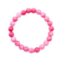 Gemstone Bracelets, Pink Calcedony, Round, fashion jewelry multi-colored, 155mm Approx 6.1 Inch 