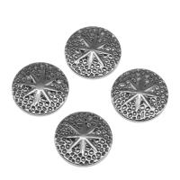 Stainless Steel Jewelry Cabochon, Round, silver color plated Approx 