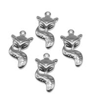 Stainless Steel Animal Pendants, Fox, silver color plated Approx 