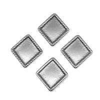 Stainless Steel Cabochon Setting, Rhombus, silver color plated Approx 