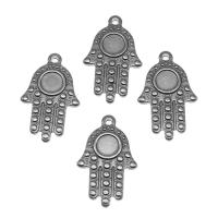 Stainless Steel Pendant Setting, silver color plated Approx 