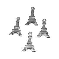 Stainless Steel Pendants, Tower, silver color plated Approx 