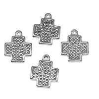 Stainless Steel Cross Pendants, silver color plated Approx 