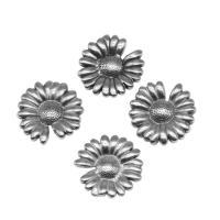 Stainless Steel Jewelry Findings, Flower, silver color plated Approx 