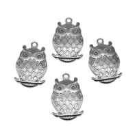 Stainless Steel Pendants, Owl, silver color plated Approx 