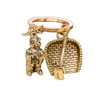 Zinc Alloy Key Clasp, Chinese Zodiac, antique gold color 