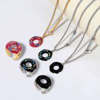 Collier de perles, cupronickel, bague, anneau & collier, goutté d'époxy, plus de couleurs à choisir, 2.1cmuff0c48cm, Vendu par PC