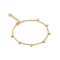 Cubic Zirconia Micro Pave Brass Bracelet, with 1.18 inch extender chain, gold color plated, micro pave cubic zirconia & for woman, 3mm Approx 6.3 Inch 