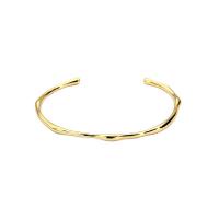 Brass Cuff Bangle, gold color plated, for woman, 3.3mm,60mm 