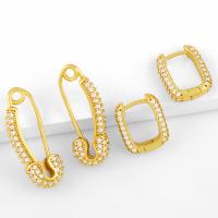 Cubic Zirconia Micro Pave Brass Earring, fashion jewelry & micro pave cubic zirconia 
