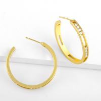 Cubic Zirconia Micro Pave Brass Earring, fashion jewelry & micro pave cubic zirconia, gold 