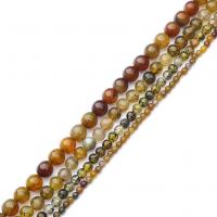 Natural Dragon Veins Agate Beads, Round, polished, DIY tan 